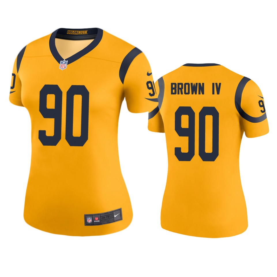 women earnest brown iv rams gold color rush legend jersey