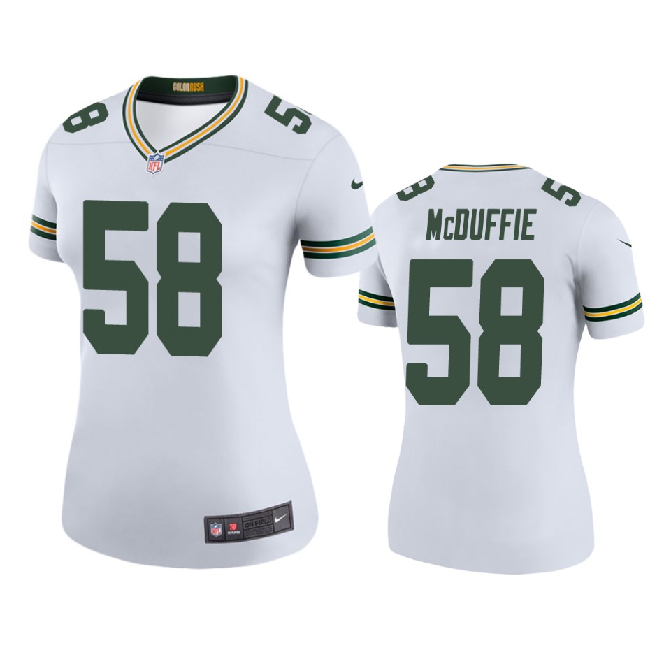women isaiah mcduffie packers white color rush legend jersey