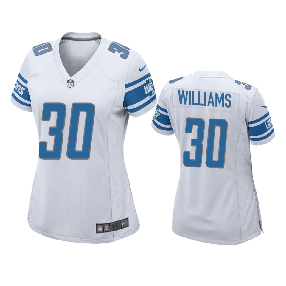 women jamaal williams lions white game jersey