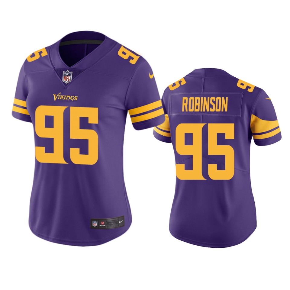 women janarius robinson vikings purple color rush limited jersey