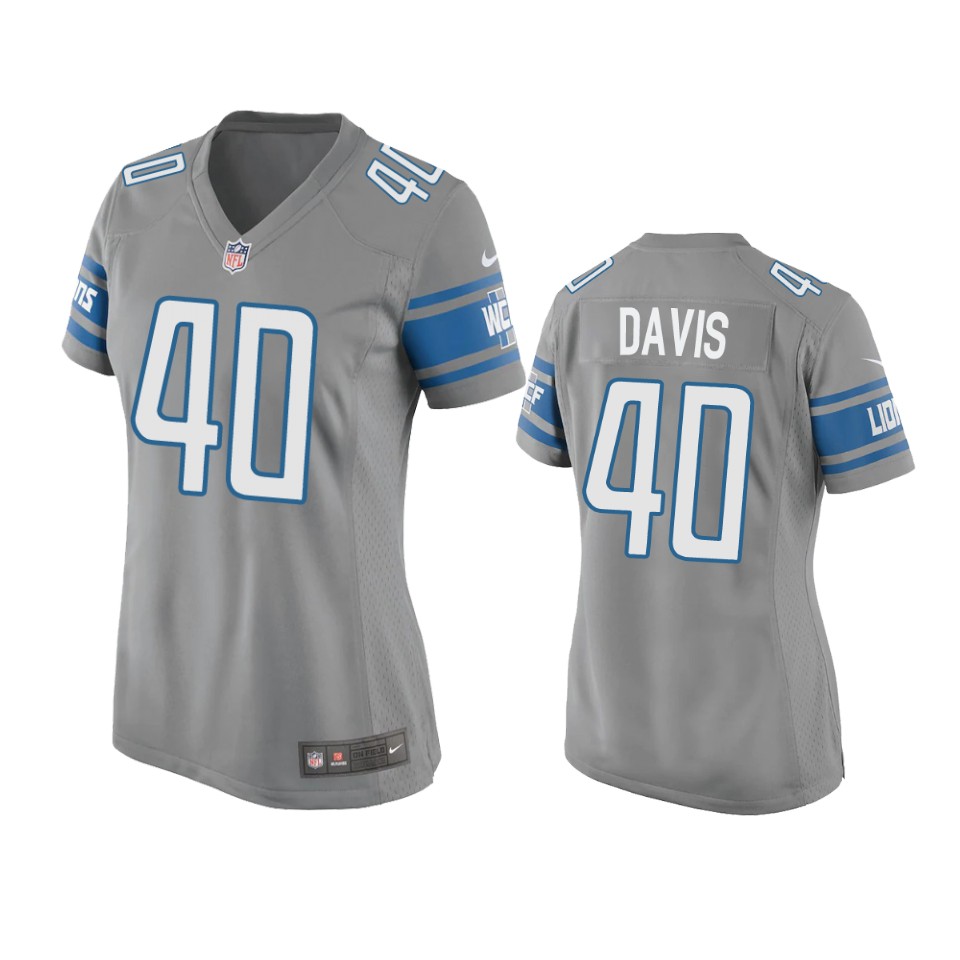 women jarrad davis lions game silver jersey