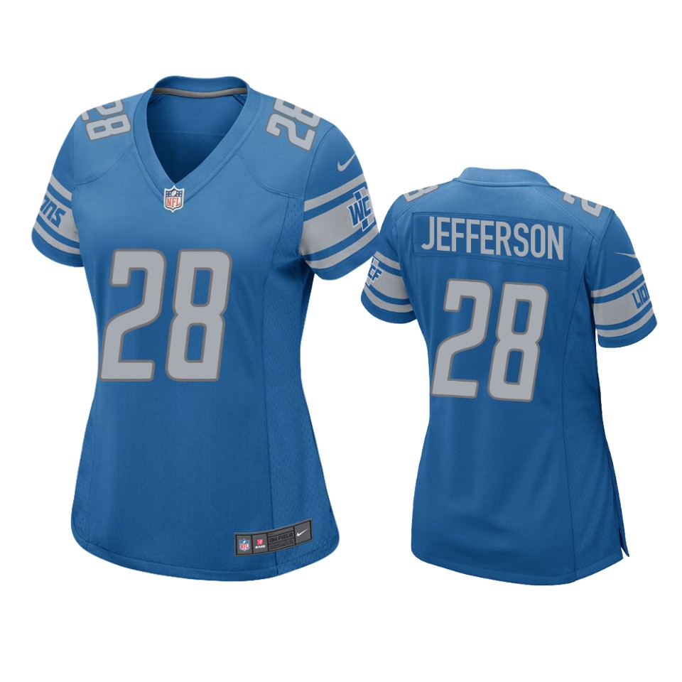women jermar jefferson lions game blue jersey