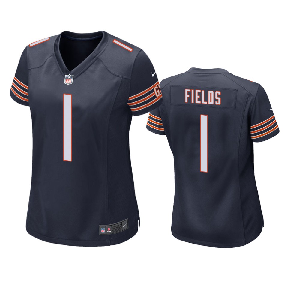 women justin fields bears navy game jersey