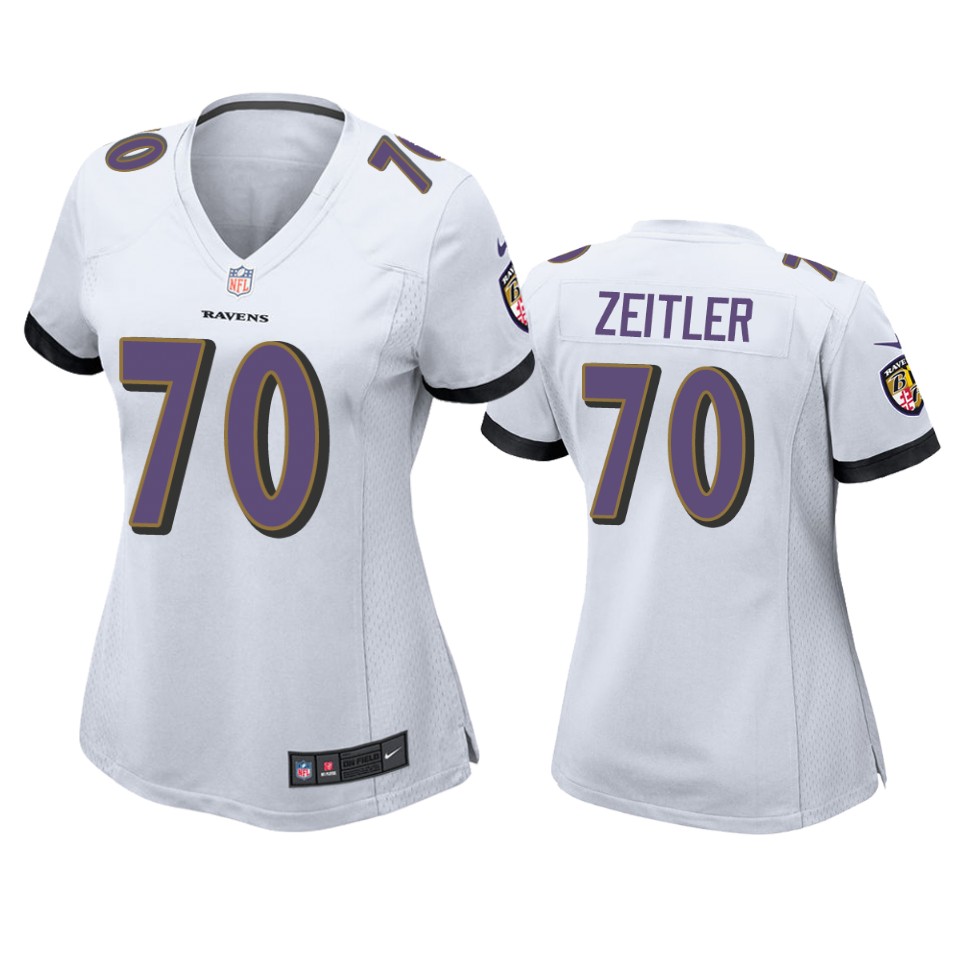 women kevin zeitler ravens game white jersey