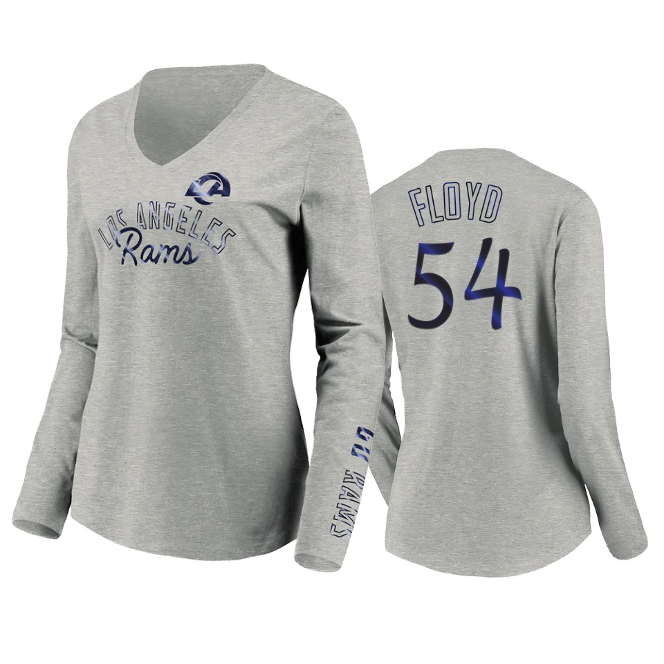 women leonard floyd rams gray iconic all out glitz t shirt
