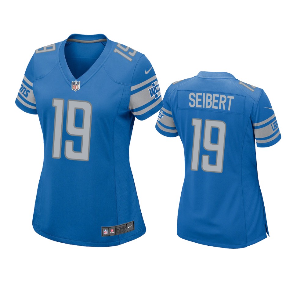 women lions austin seibert game blue jersey