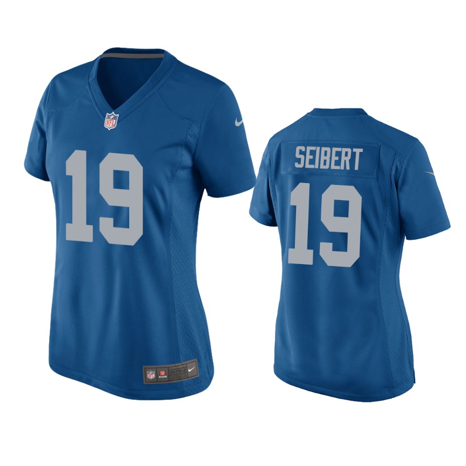 women lions austin seibert throwback game blue jersey