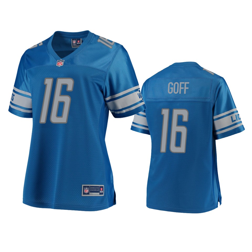 women lions jared goff blue pro line jersey