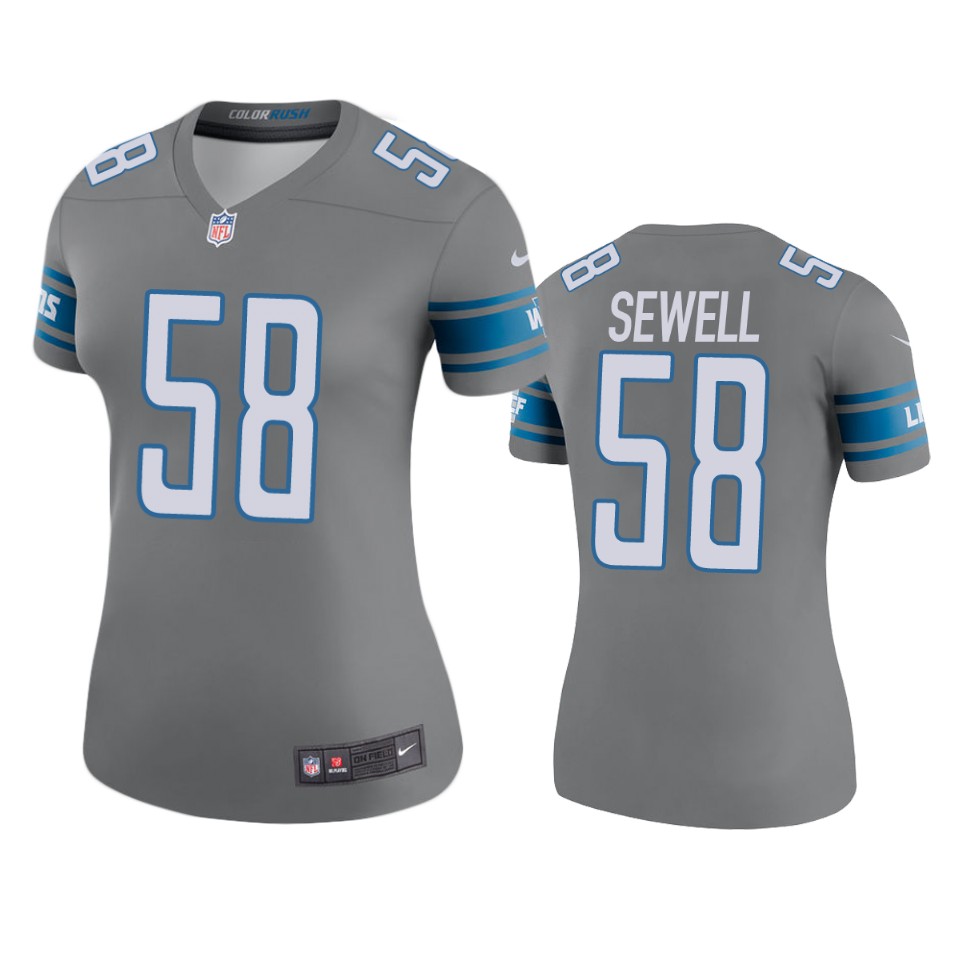 women lions penei sewell steel color rush legend jersey