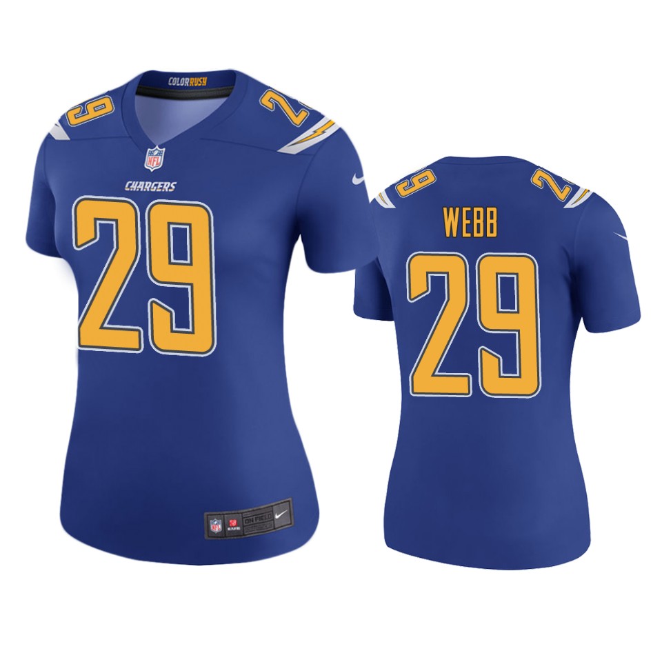 women mark webb chargers royal color rush legend jersey