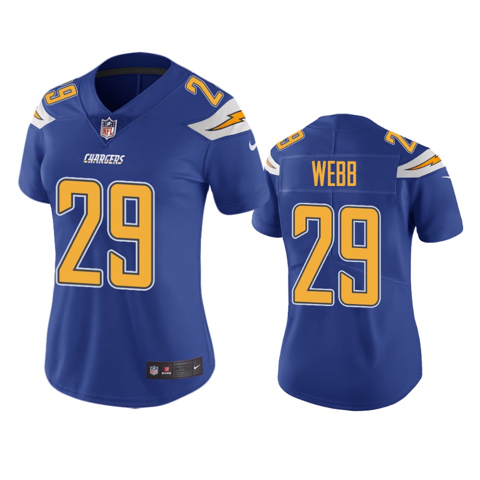 women mark webb chargers royal color rush limited jersey