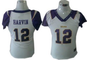 women minnesota vikings 12 percy harvin fashion jerseys white