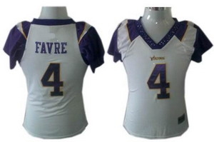 women minnesota vikings 4 brett favre fashion jerseys white