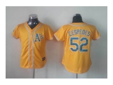 women mlb jerseys oakland athletics #52 yoenis cespedes yellow