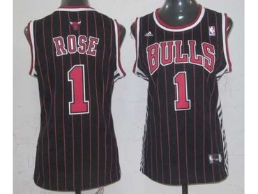 women nba chicago bulls #1 rose black[red strip]revolution 30 swingman]