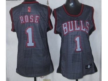 women nba chicago bulls #1 rose black-grey(2012)