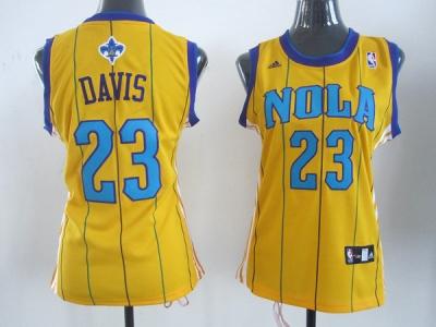 women nba new orleans hornets #23 anthony davis yellow(stripe)