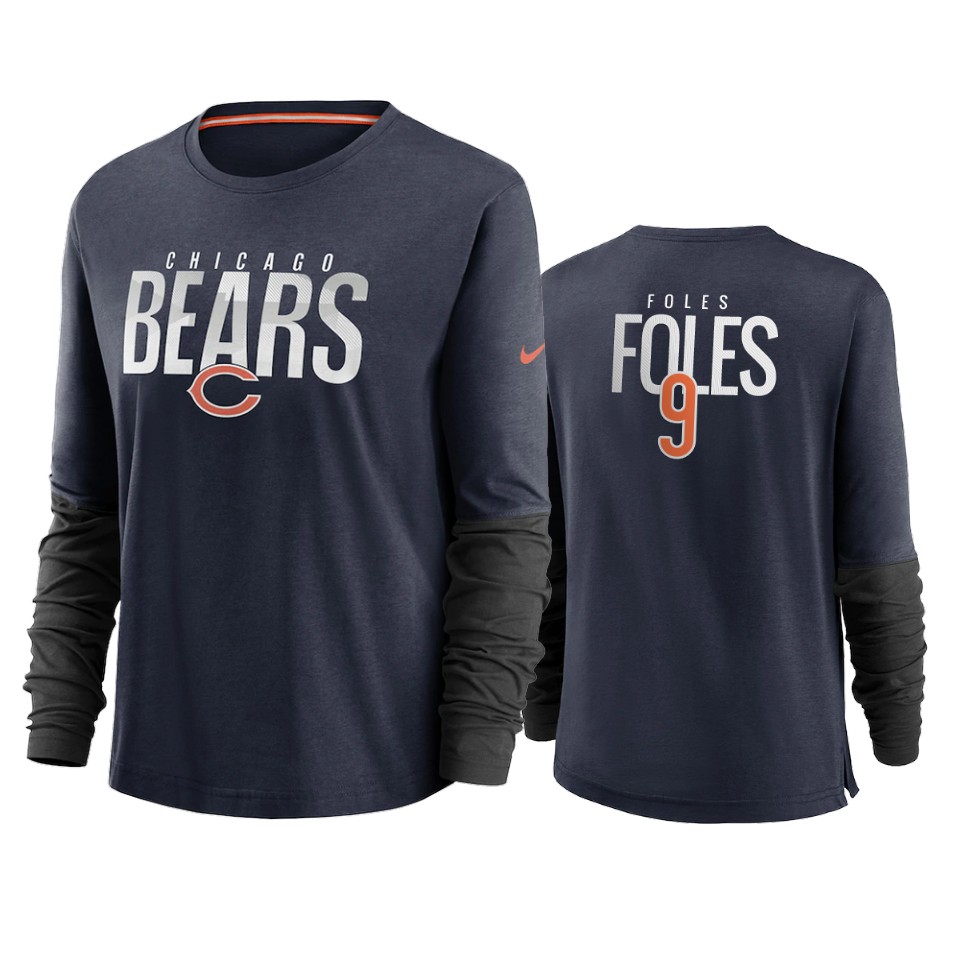 women nick foles bears navy city mascot breathe t shirt