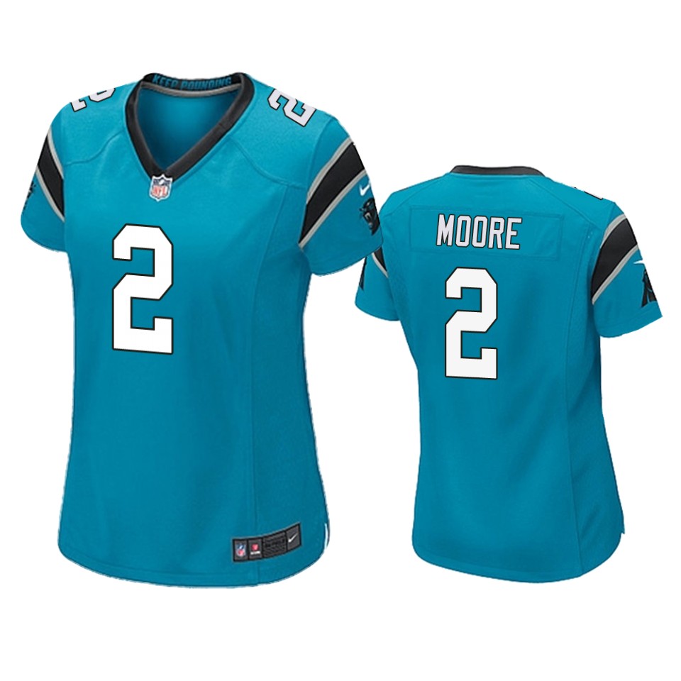 women panthers d 1.j. moore blue game jersey