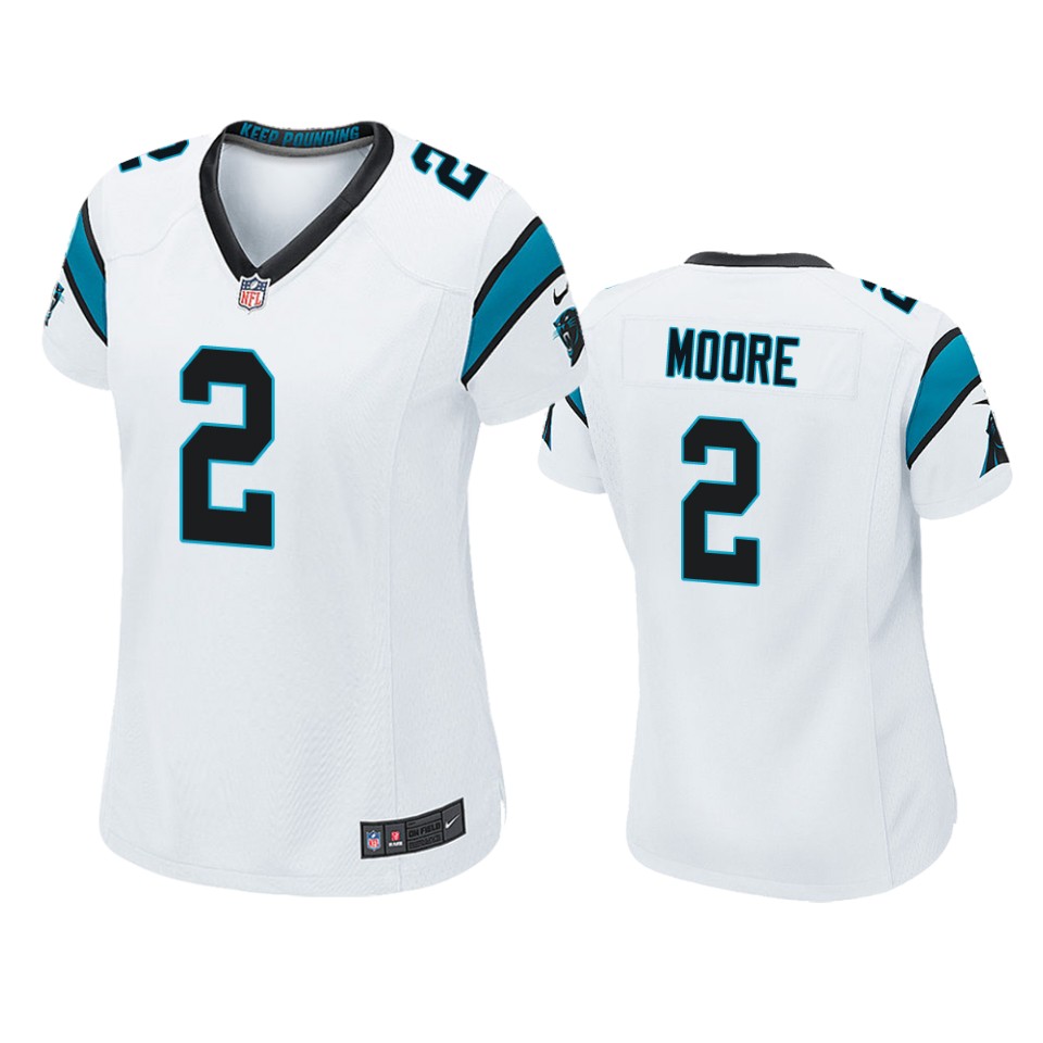 women panthers d 1.j. moore white game jersey