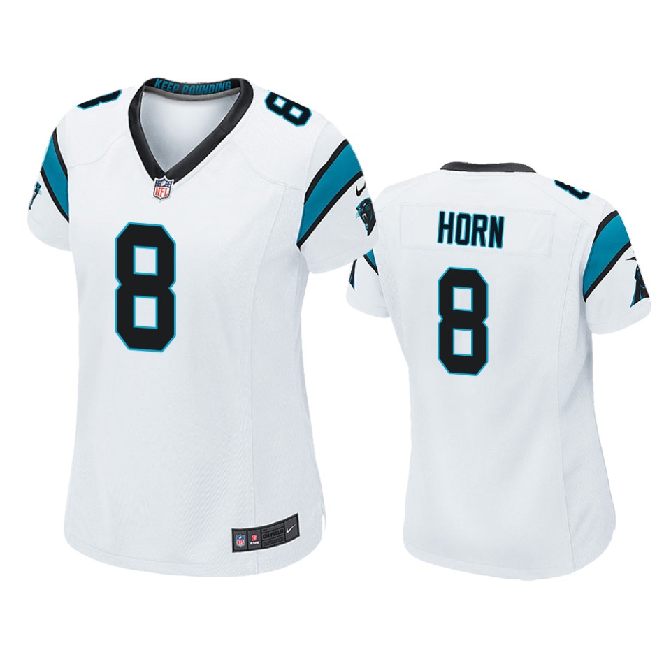 women panthers jaycee horn white game jersey