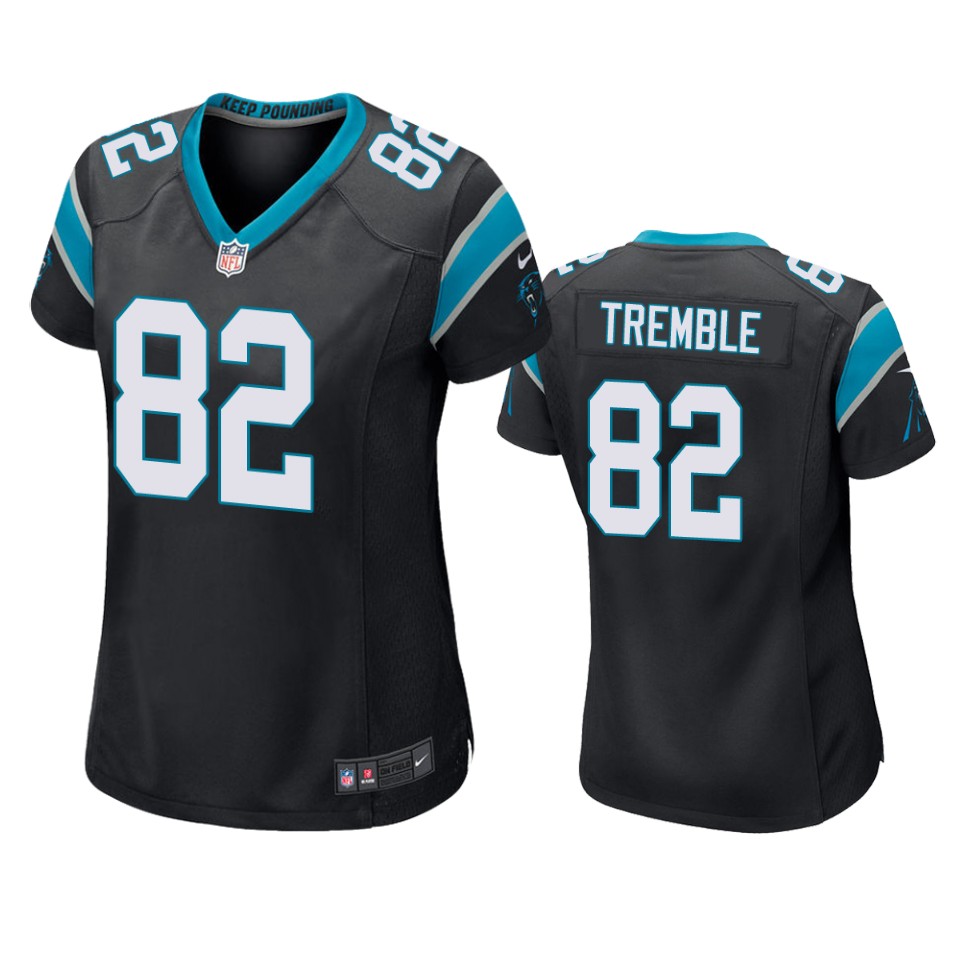women panthers tommy tremble black game jersey