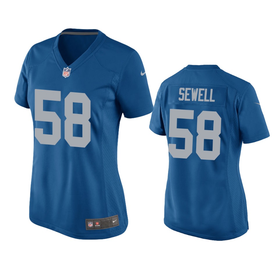 women penei sewell lions blue throwback game jersey