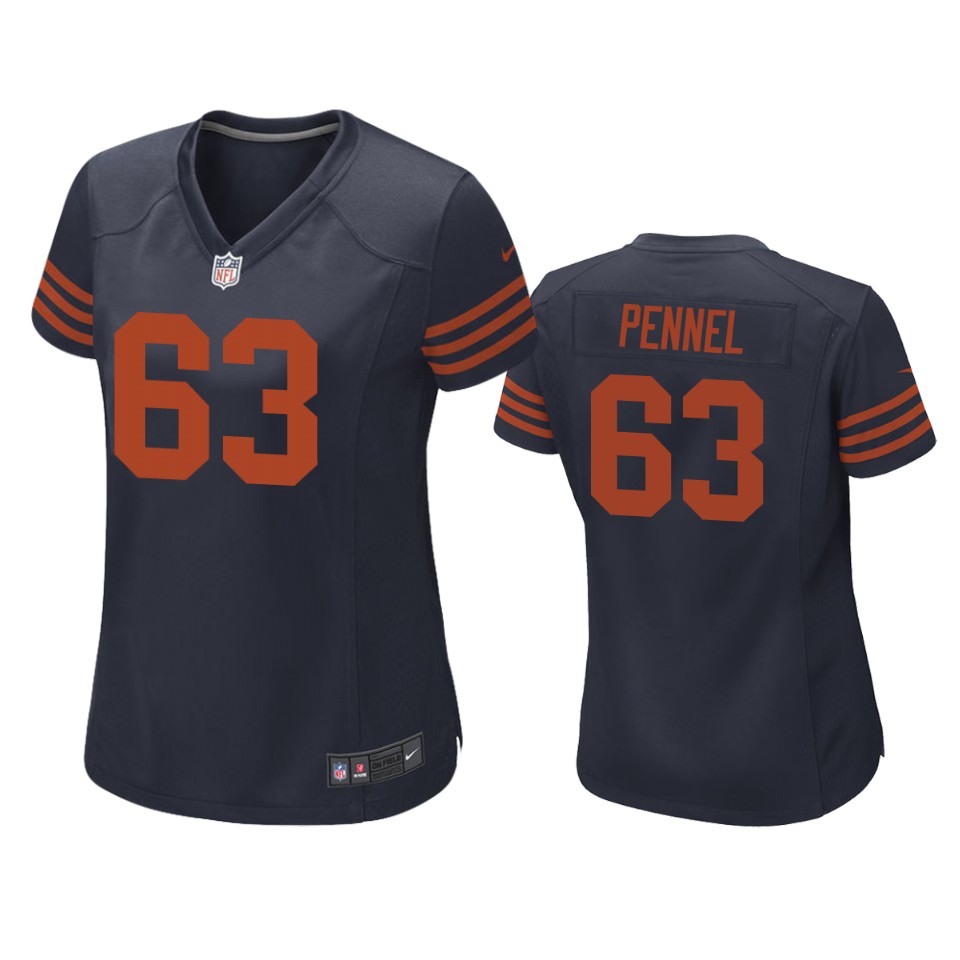 women pennel bears throwback game navy jersey