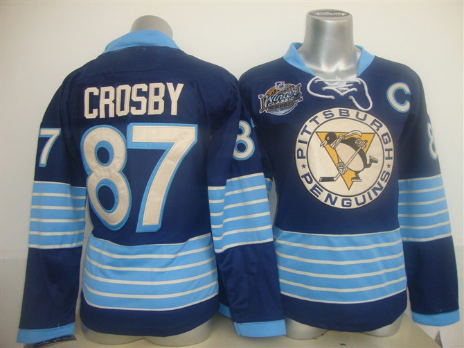 women pittsburgh penguins 2011 winter classic #87 crosby blue