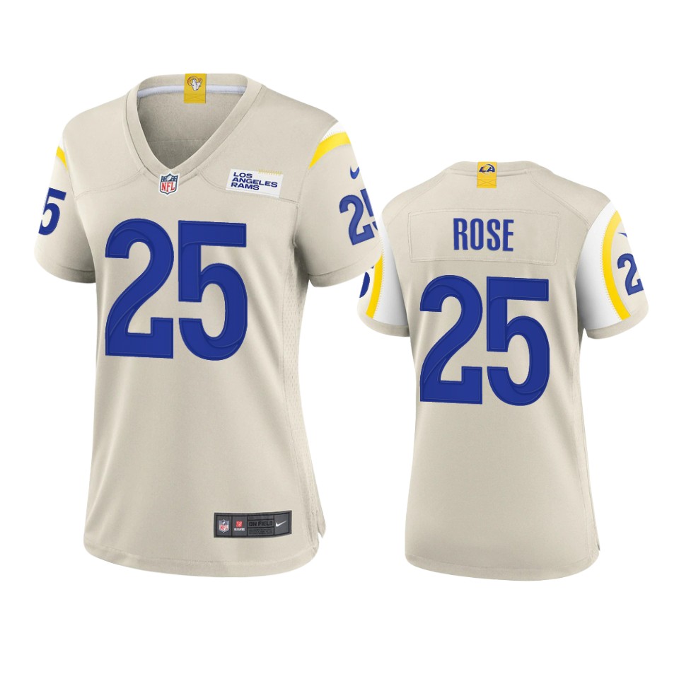 women rams rose game bone jersey