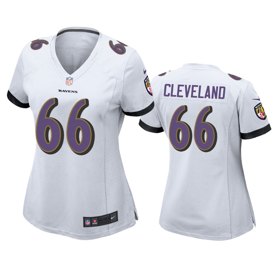 women ravens ben cleveland white game jersey