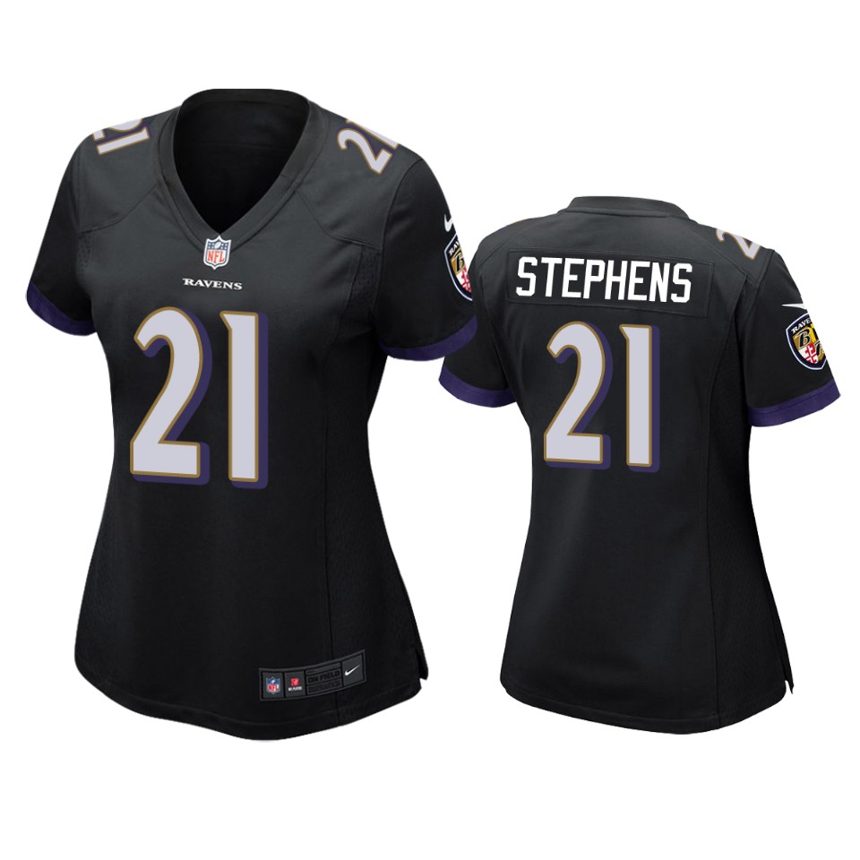 women ravens brandon stephens black game jersey