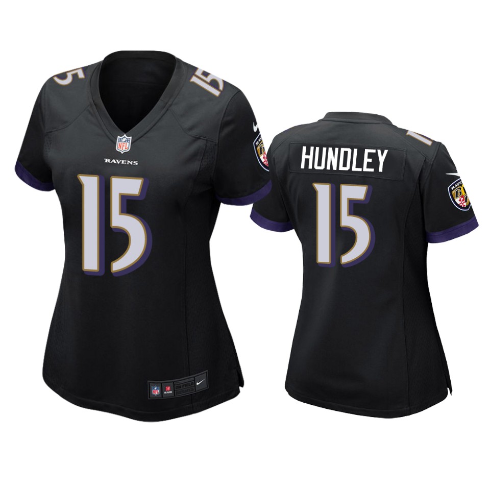 women ravens brett hundley game black jersey