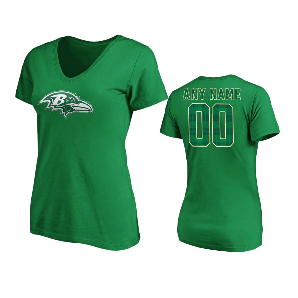 women ravens green st. patrick's day emerald plaid t shirt