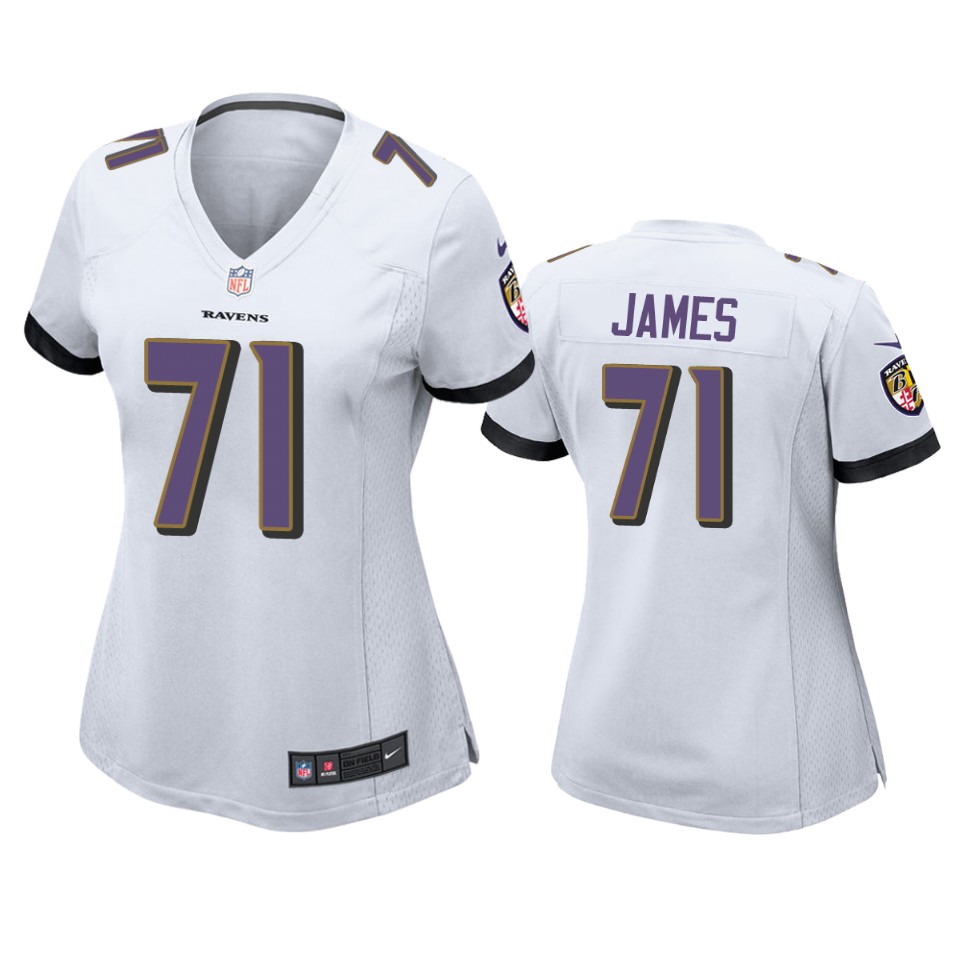 women ravens ja'wuan james game white jersey