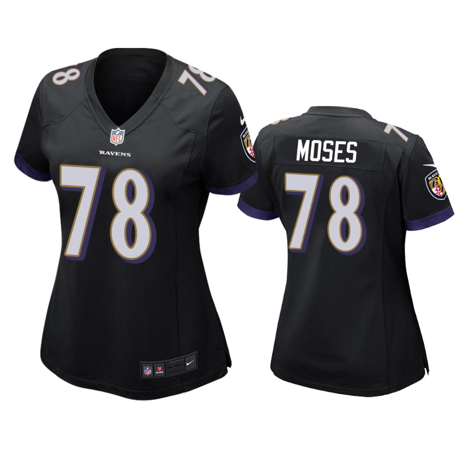women ravens morgan moses game black jersey