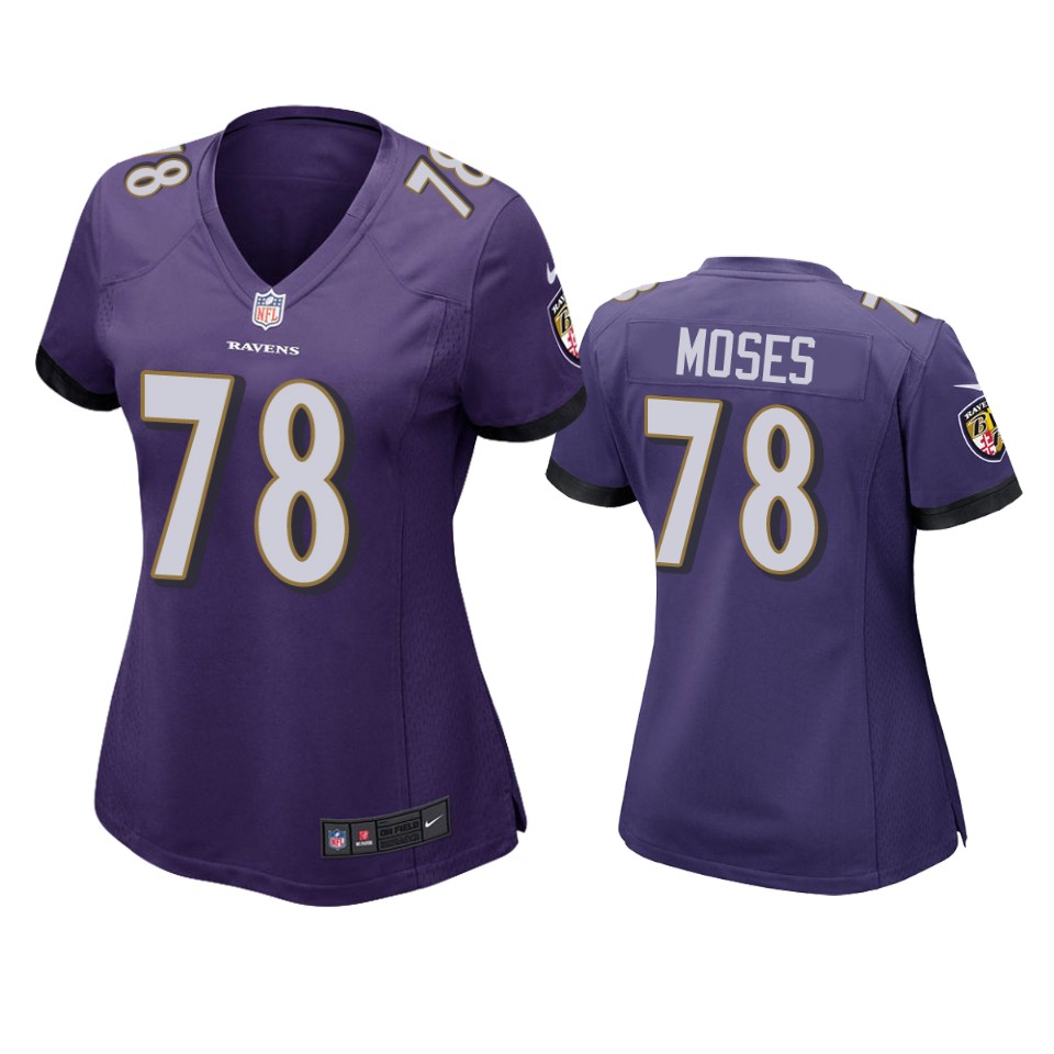 women ravens morgan moses game purple jersey
