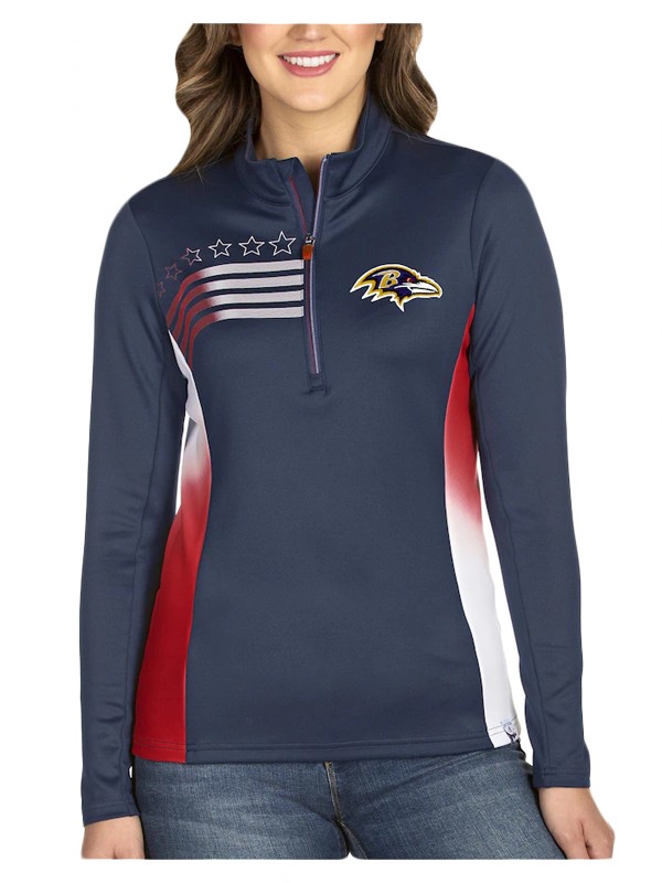 women ravens navy liberty quarter zip pullover jacket