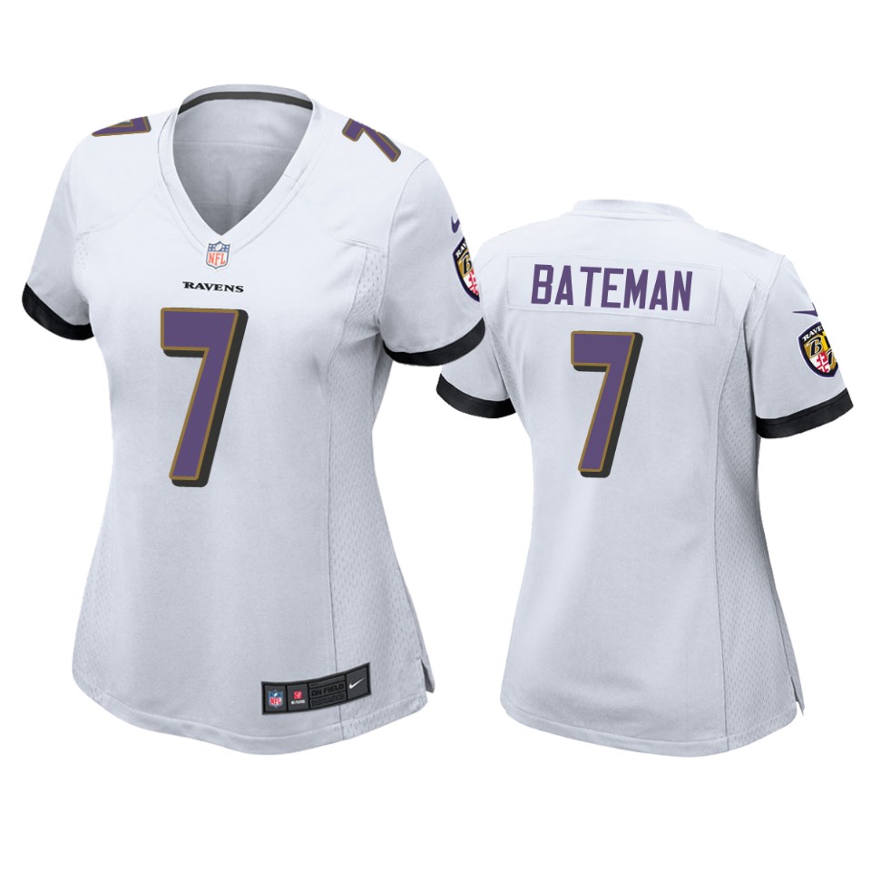 women ravens rashod bateman game white jersey
