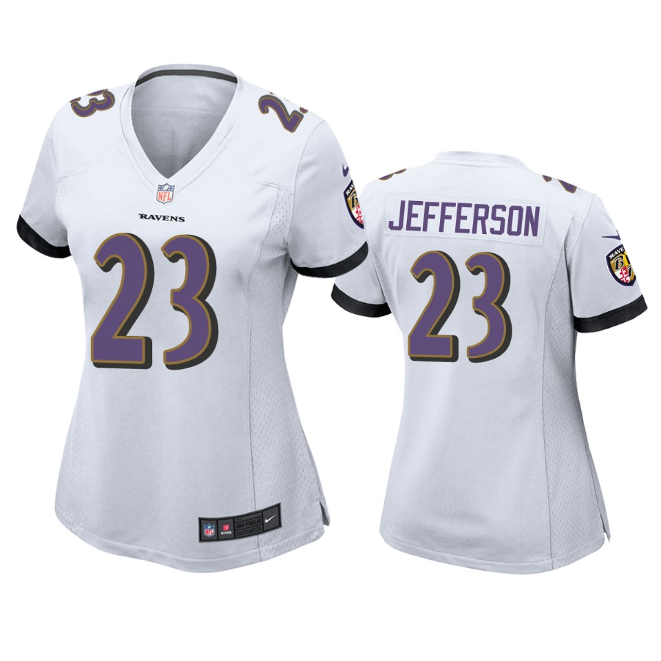 women ravens tony jefferson game white jersey