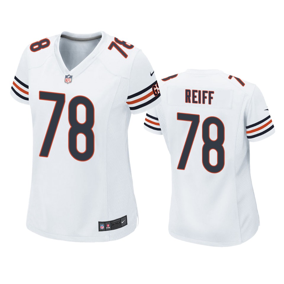 women riley reiff bears game white jersey