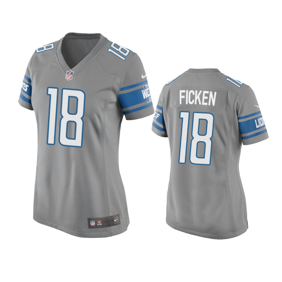 women sam ficken lions game silver jersey