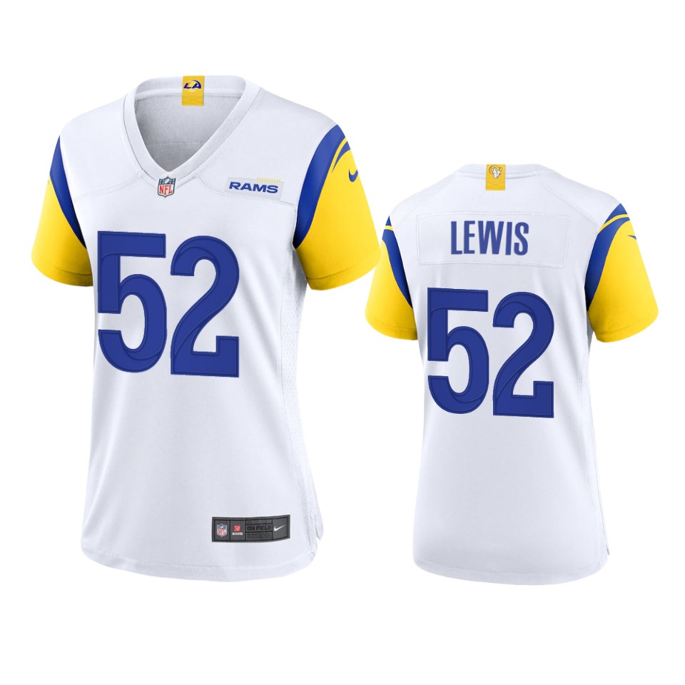 women terrell lewis rams alternate game white jersey