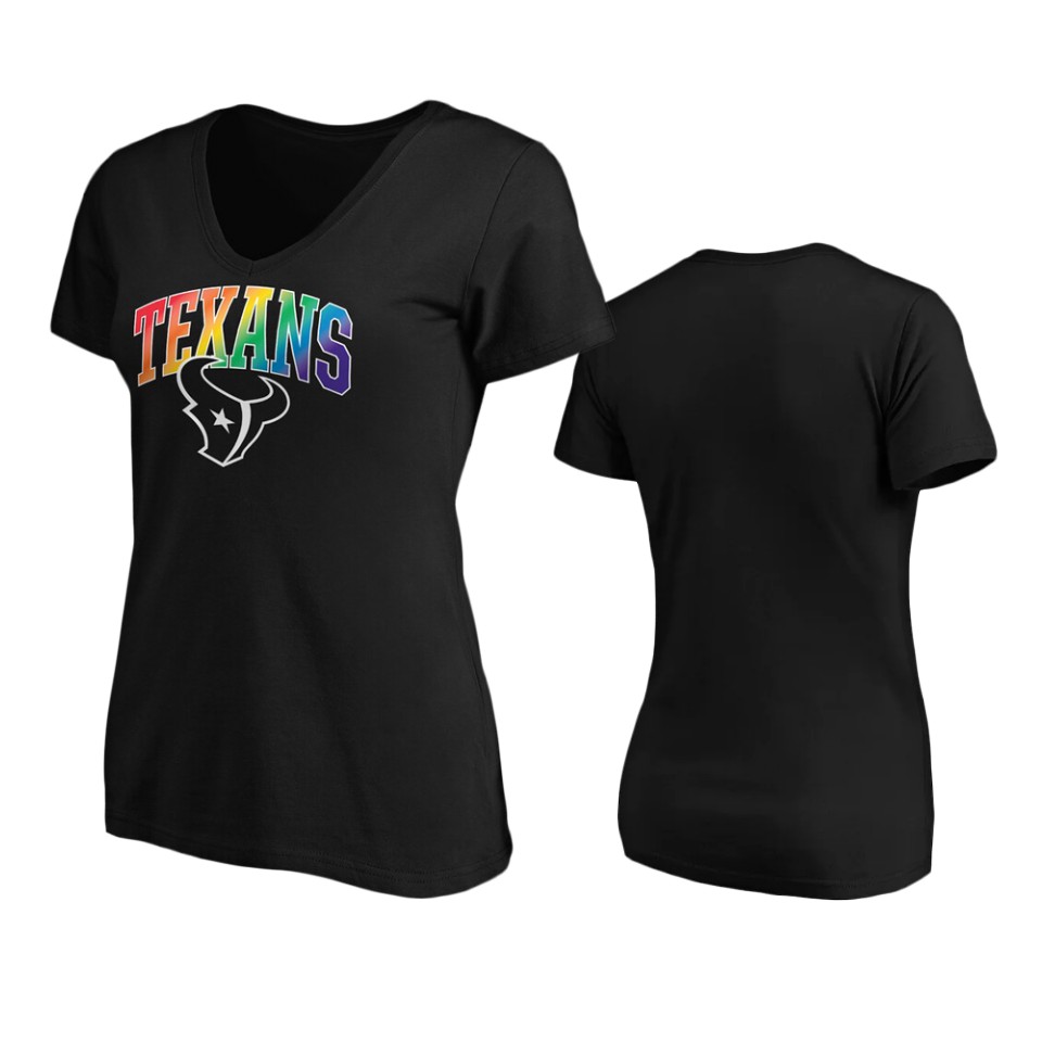 women texans black pride logo t shirt