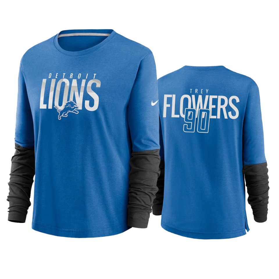 women trey flowers lions blue city mascot breathe t shirt