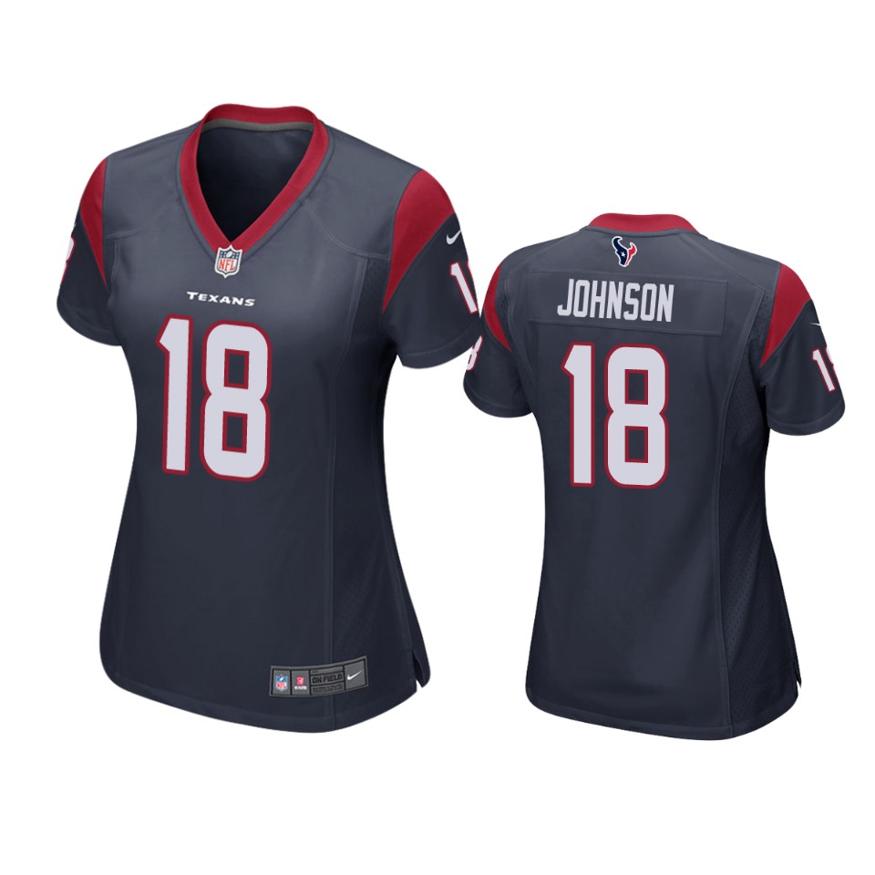 women tyron johnson texans game navy jersey