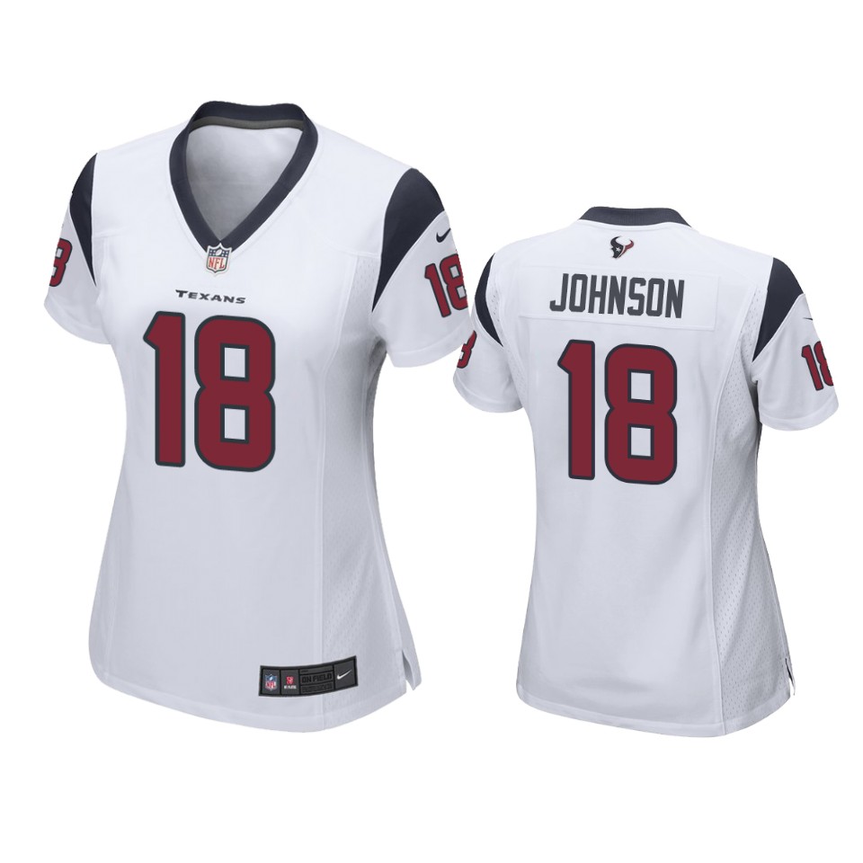 women tyron johnson texans game white jersey