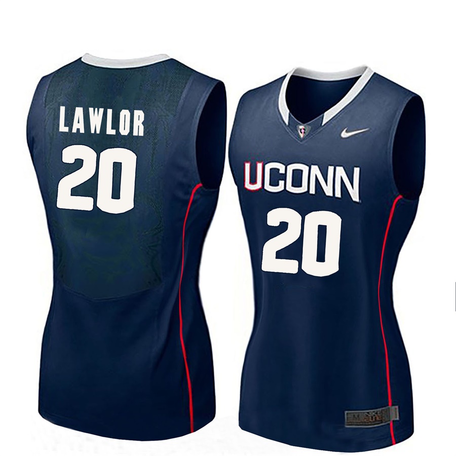 women uconn huskies navy 20 tierney lawlor ncaa basketball player name and number jersey