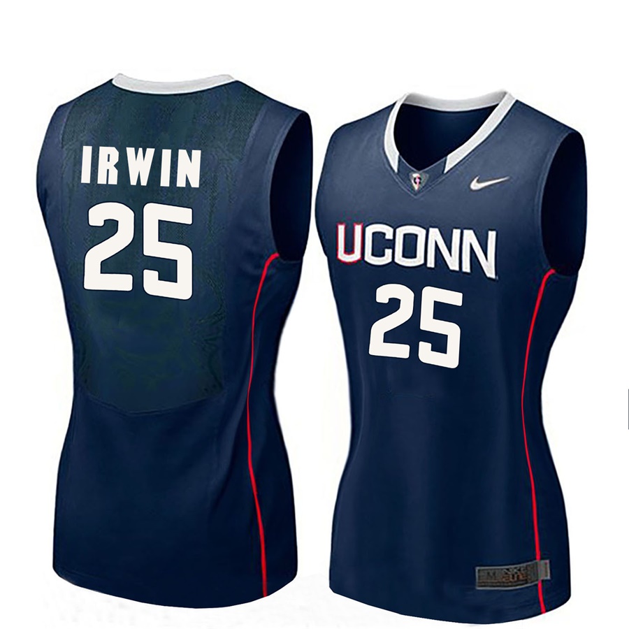women uconn huskies navy 25 kyla irwin ncaa basketball player name and number jersey