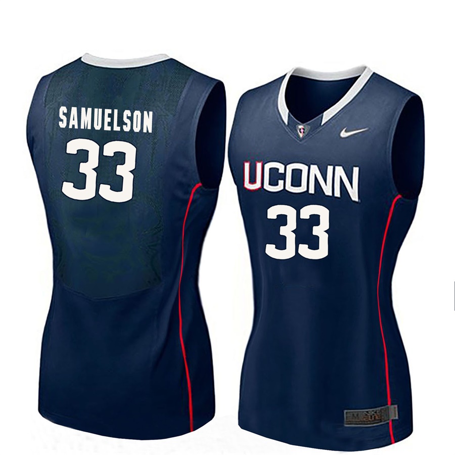 women uconn huskies navy 33 katie lou samuelson ncaa basketball player name and number jersey